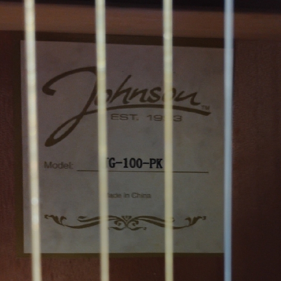 SALE! Johnson JG 100 Pink Acoustic Guitar W Case - Picture 6 of 12